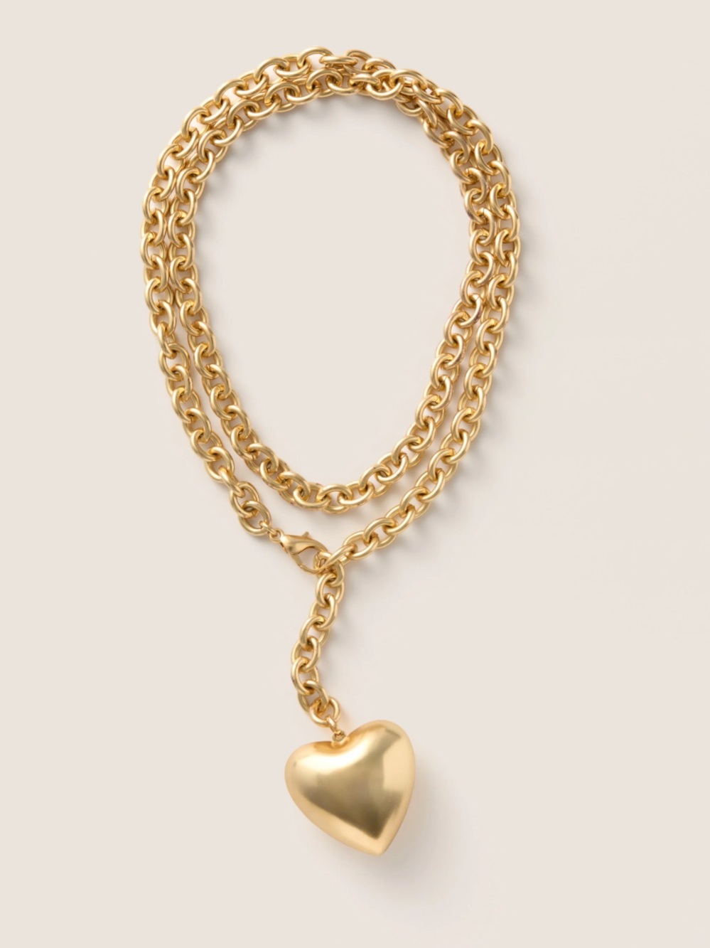 New Roxanne Assoulin big puffy heart necklace in matte gold